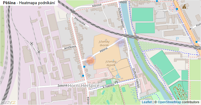 Pěšina - mapa podnikání