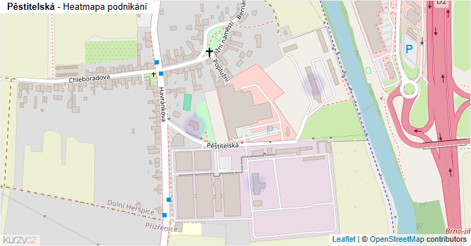 Pěstitelská - mapa podnikání