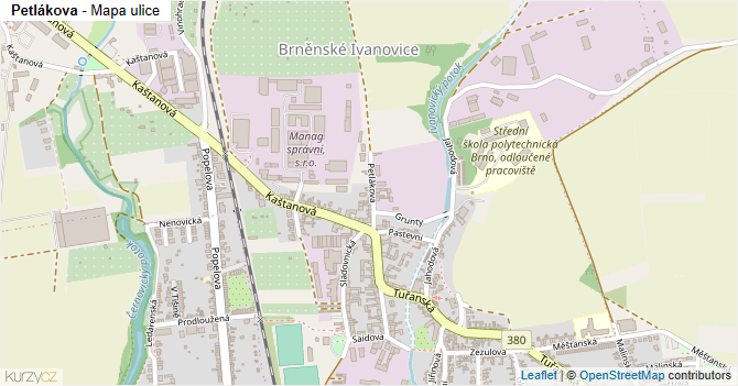 Petlákova - mapa ulice