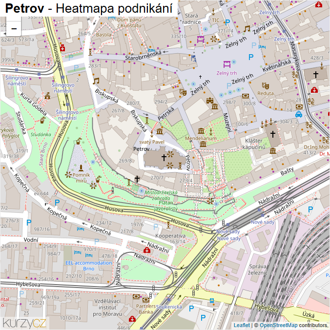 Mapa Petrov - Firmy v ulici.