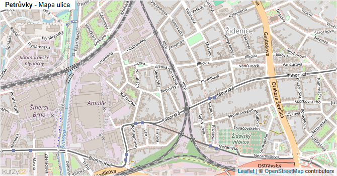 Petrůvky - mapa ulice