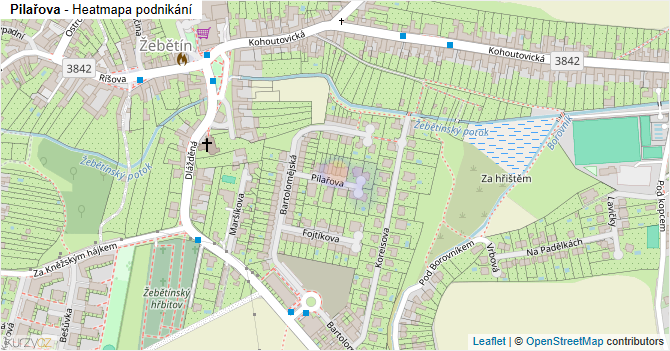 Pilařova - mapa podnikání