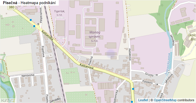 Písečná - mapa podnikání