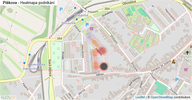 Píškova - mapa podnikání