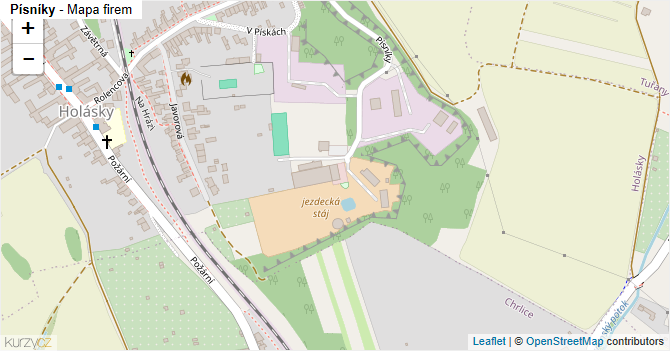Písníky - mapa firem
