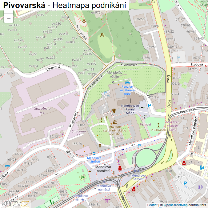 Mapa Pivovarská - Firmy v ulici.