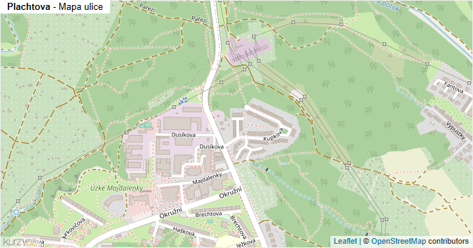 Plachtova - mapa ulice