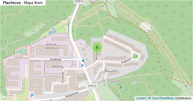Plachtova - mapa firem