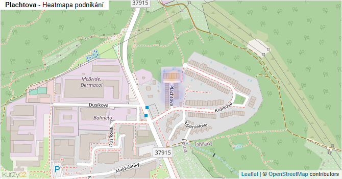 Plachtova - mapa podnikání