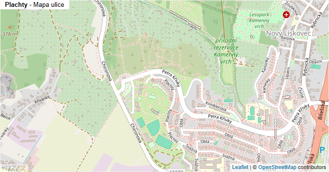 Plachty - mapa ulice