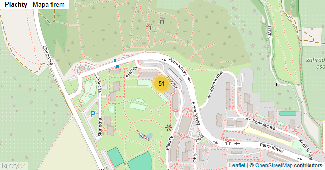 Plachty - mapa firem