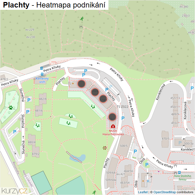 Mapa Plachty - Firmy v ulici.