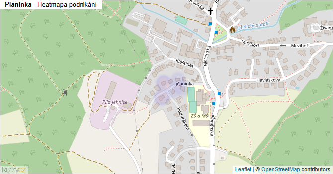Planinka - mapa podnikání