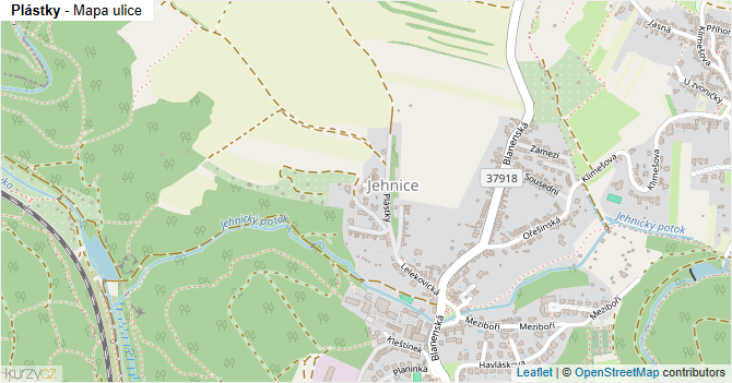Plástky - mapa ulice