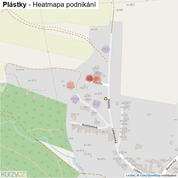 Mapa Plástky - Firmy v ulici.