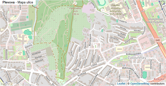 Plevova - mapa ulice
