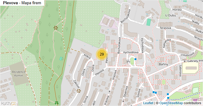 Plevova - mapa firem
