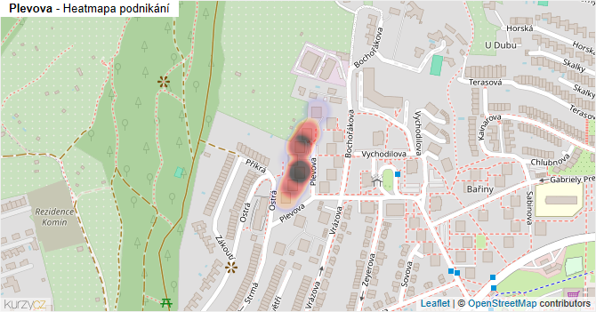 Plevova - mapa podnikání