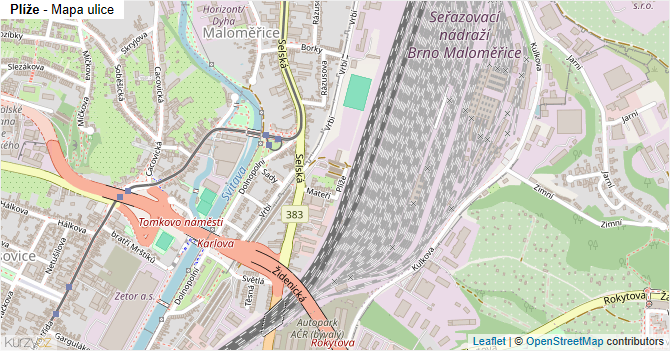 Plíže - mapa ulice