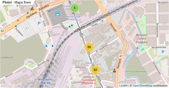 Plotní - mapa firem