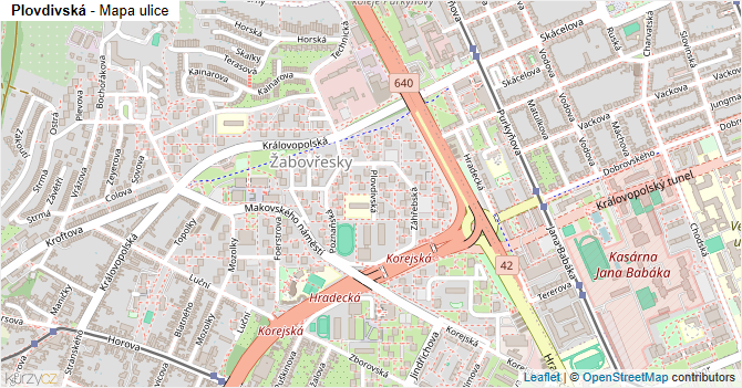 Plovdivská - mapa ulice