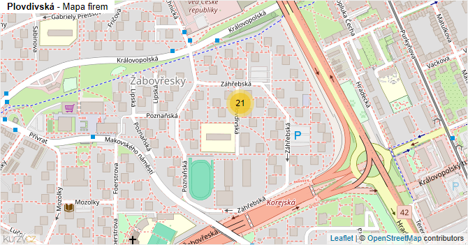 Plovdivská - mapa firem