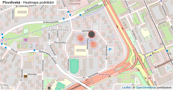 Plovdivská - mapa podnikání