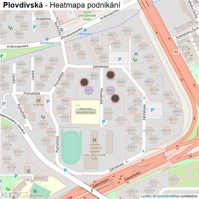 Mapa Plovdivská - Firmy v ulici.