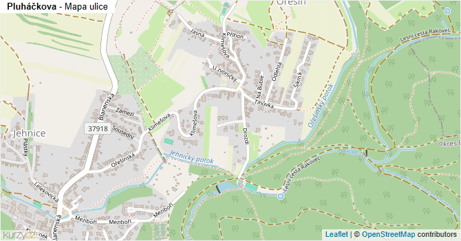 Pluháčkova - mapa ulice