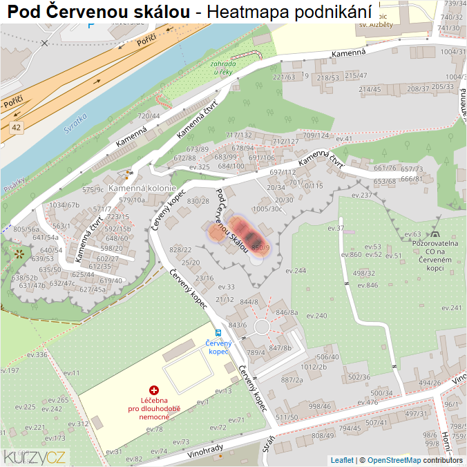 Mapa Pod Červenou skálou - Firmy v ulici.