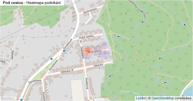 Pod cestou - mapa podnikání