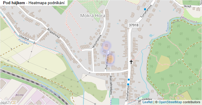Pod hájkem - mapa podnikání