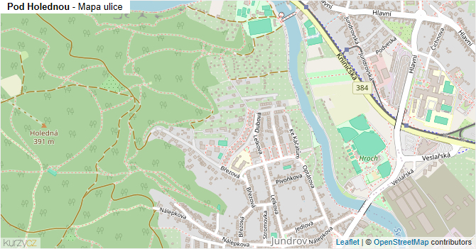Pod Holednou - mapa ulice