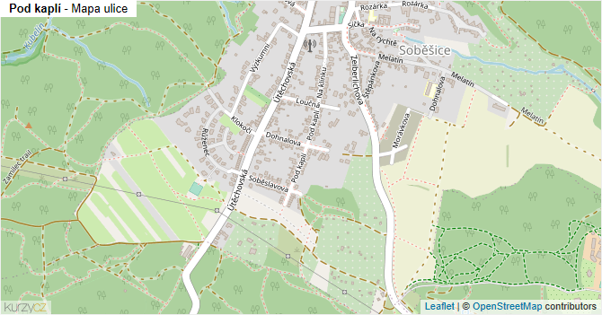 Pod kaplí - mapa ulice