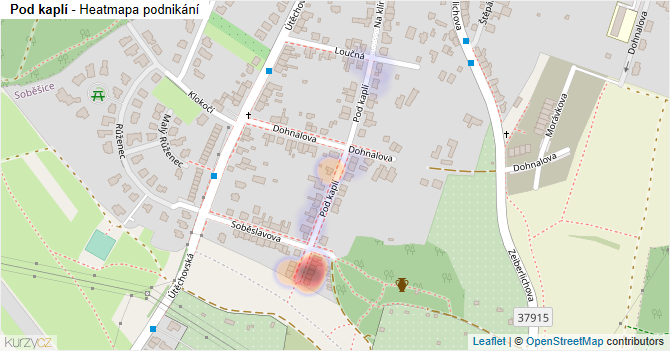 Pod kaplí - mapa podnikání