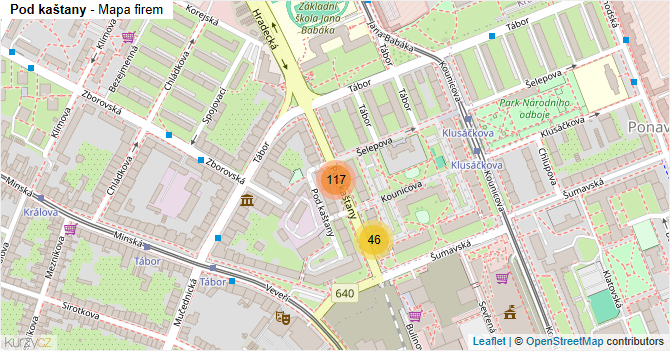 Pod kaštany - mapa firem