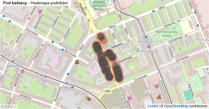 Pod kaštany - mapa podnikání