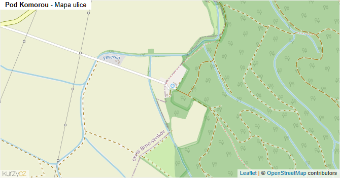 Pod Komorou - mapa ulice