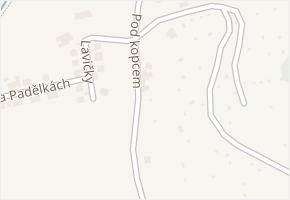 Pod kopcem v obci Brno - mapa ulice