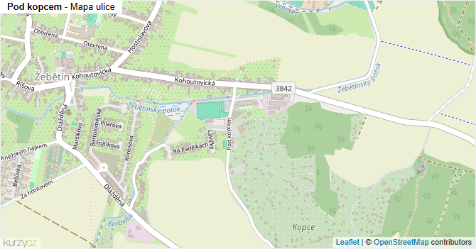 Pod kopcem - mapa ulice