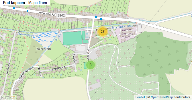 Pod kopcem - mapa firem