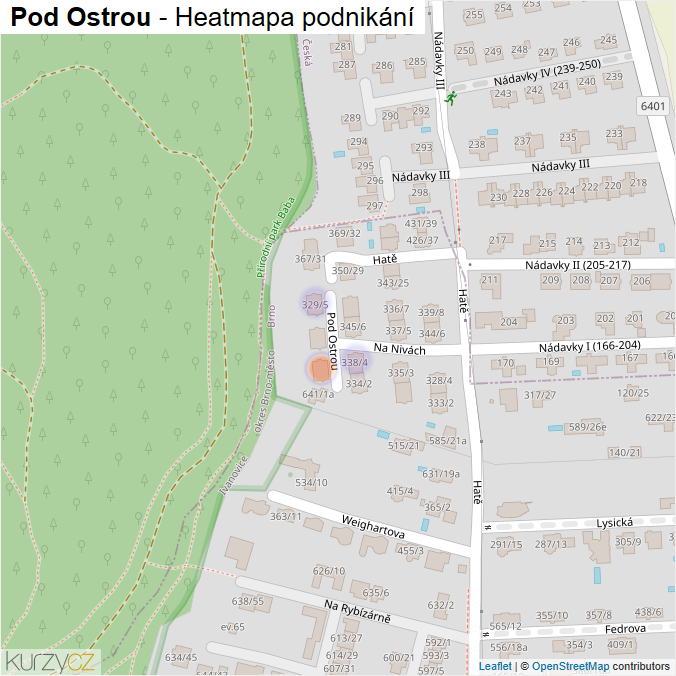 Mapa Pod Ostrou - Firmy v ulici.