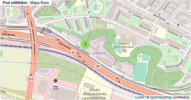 Pod sídlištěm - mapa firem