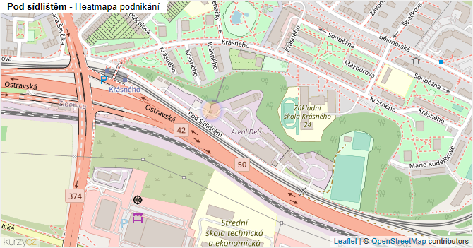 Pod sídlištěm - mapa podnikání