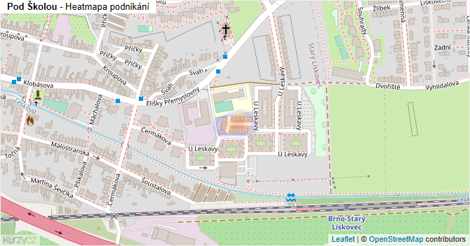 Pod Školou - mapa podnikání