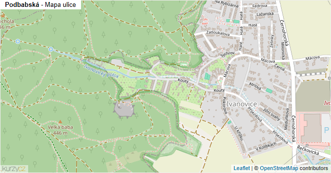 Podbabská - mapa ulice