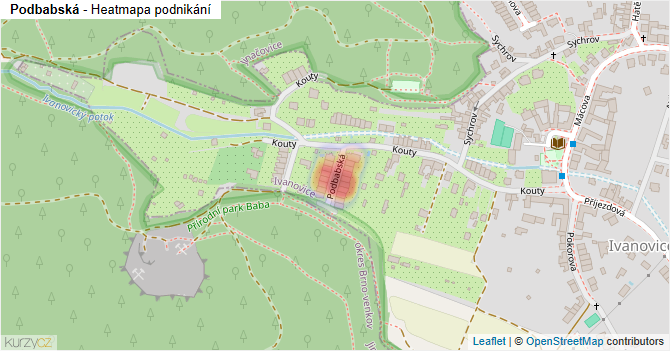 Podbabská - mapa podnikání