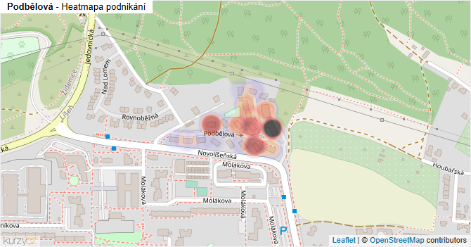 Podbělová - mapa podnikání