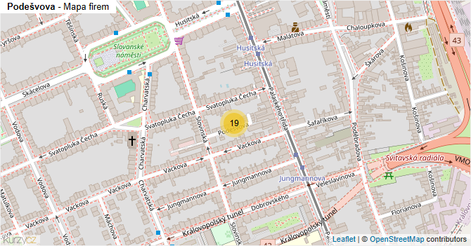 Podešvova - mapa firem