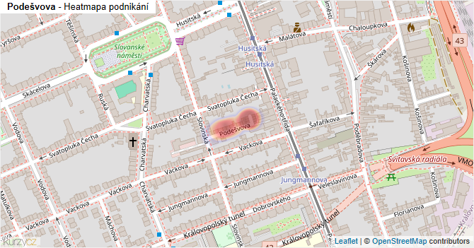 Podešvova - mapa podnikání
